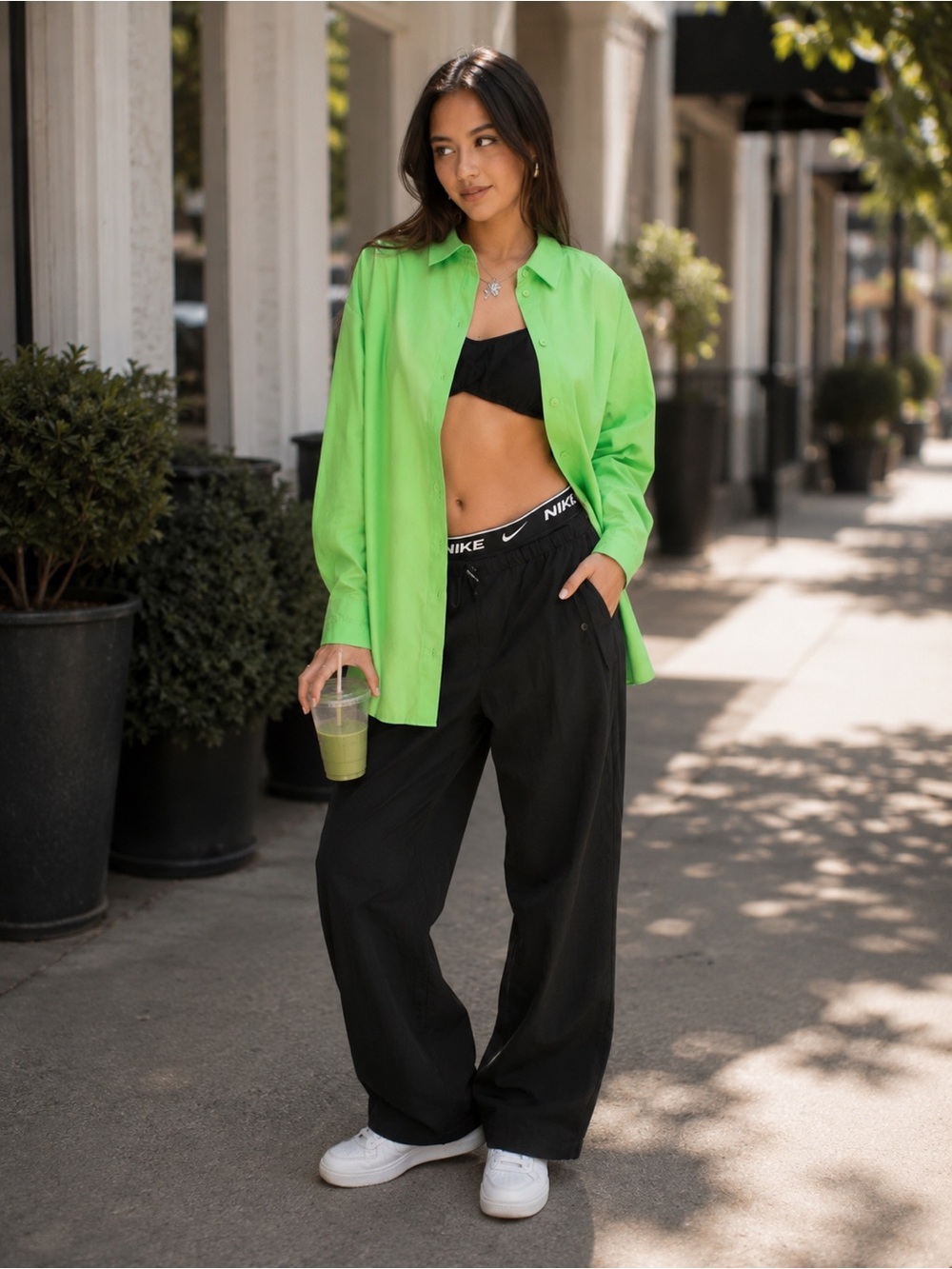JJXX oversized‎ shirt in green